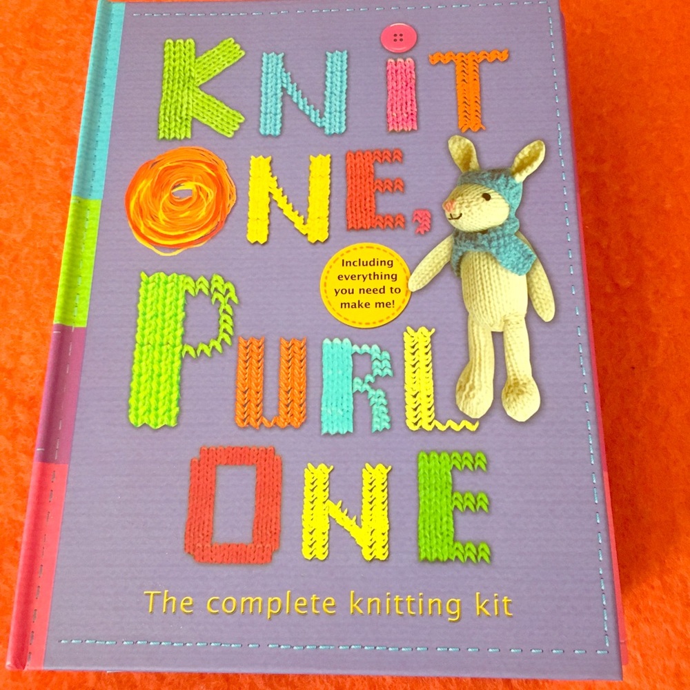 Knit One, Purl One - the complete knitting set  - Knit a Bunny!  New